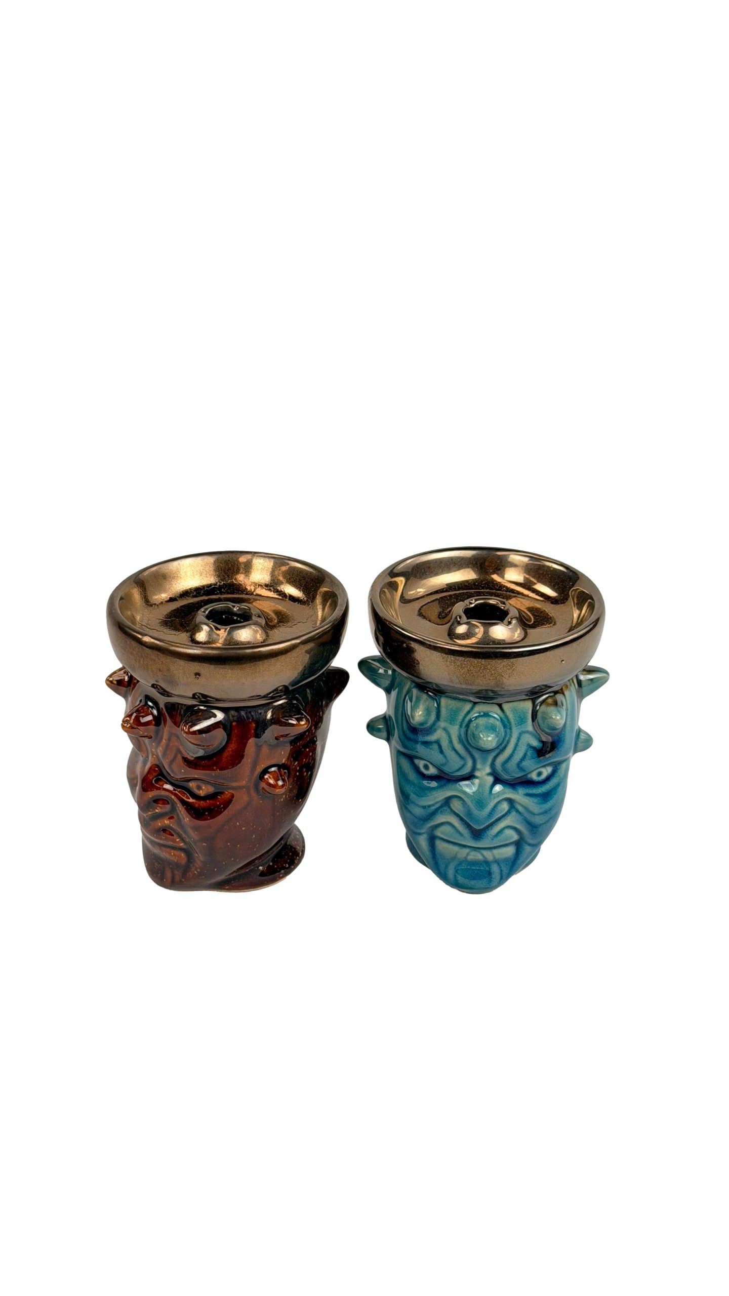 Taha Gold Oni Mask Shisha Bowl